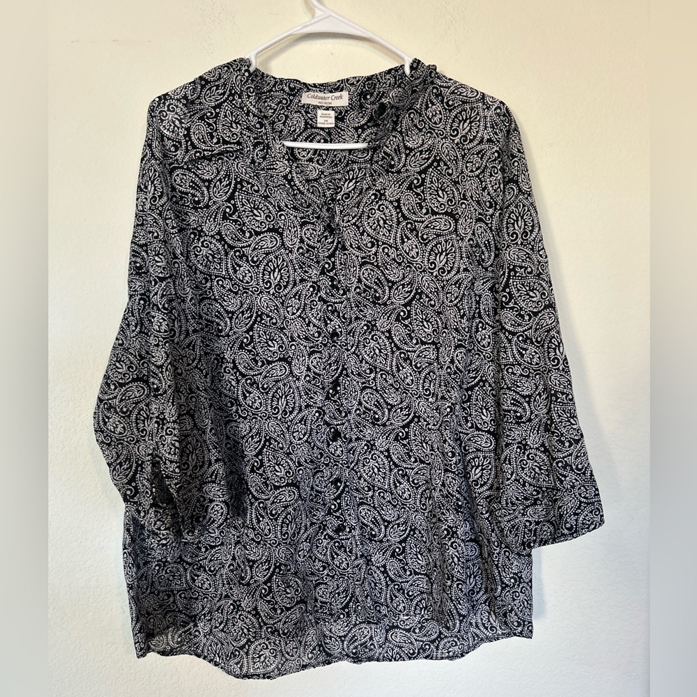 Coldwater Creek No Iron Blouse Size 2X Button Up Shirt 100% Cotton
Career